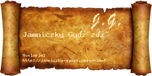 Jamniczky Győző névjegykártya